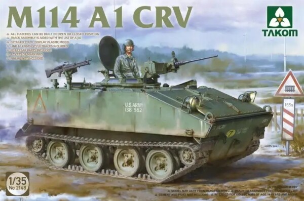 Сборная модель 1/35 Американский бронетранспортер М114A1 CRV Таком 2148 детальное изображение Бронетехника 1/35 Бронетехника