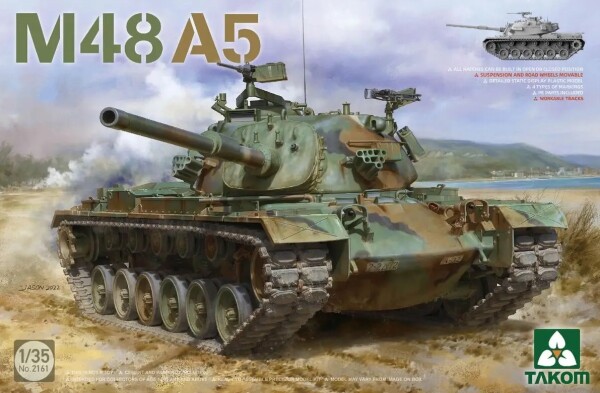 Scale model 1/35 Tank M48A5 Patton Takom 2161 детальное изображение Бронетехника 1/35 Бронетехника