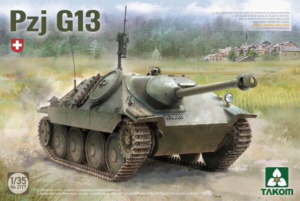 Збірна модель 1/35 САУ Pzj G13 Hetzer Takom 2177 детальное изображение Бронетехника 1/35 Бронетехника