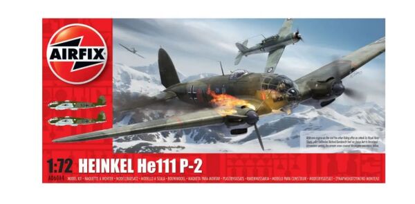 Сборная модель 1/72 немецкий бомбардировщик Heinkel He111 P-2 Аирфикс A06014 детальное изображение Самолеты 1/72 Самолеты