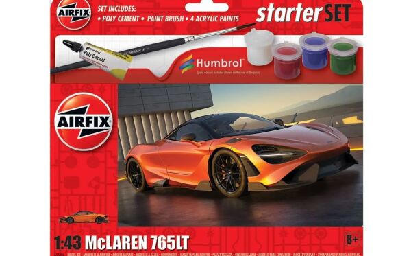 Scale model 1/43 McLaren 765LT Car Starter Kit Airfix A55006 детальное изображение Автомобили 1/43 Автомобили