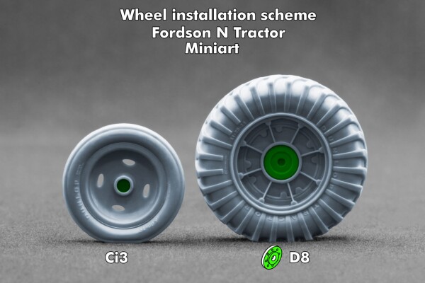 Набір коліс (з деформацією) для Fordson N Tractor v2 від Miniart ScaleX WW 35005S детальное изображение Колёса Афтермаркет