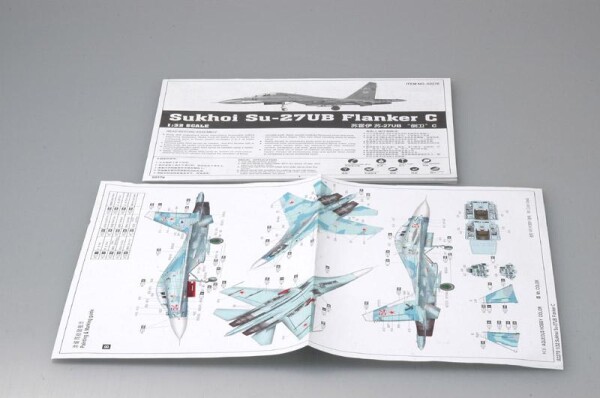 Сборная модель 1/32 Самолет Су-27УБ Flanker-C Трумпетер 02270 детальное изображение Самолеты 1/32 Самолеты