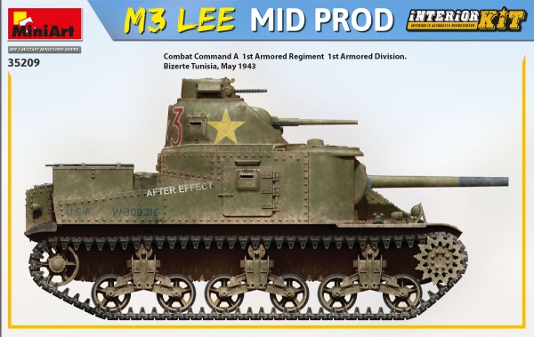 Збірна модель 1/35 Танк M3 Lee Mid Prod. з інтер'єром Miniart 35209 детальное изображение Бронетехника 1/35 Бронетехника