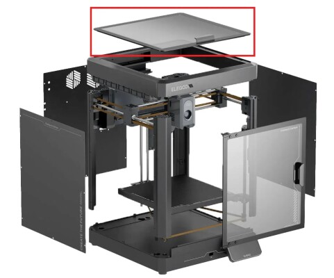 Верхня скляна кришка (Glass Cover Assembly) для 3D-принтера ELEGOO Centauri Carbon детальное изображение Комплектующие и аксессуары 3D печать
