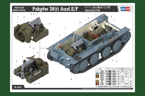 Збірна модель танка Pzkpfw 38(t) Ausf.E/F детальное изображение Бронетехника 1/16 Бронетехника
