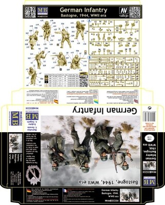 Збірна модель 1/35 Фігури Німецька піхота - Бастонь, 1944 рік (4 фігури) MasterBox 35254 детальное изображение Фигуры 1/35 Фигуры