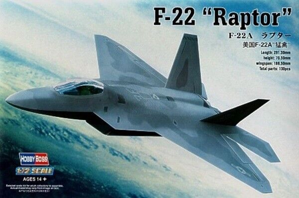 Збірна модель американського винищувача F-22A &quot;Raptor&quot; детальное изображение Самолеты 1/72 Самолеты