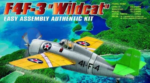 Buildable model of the American fighter F4F-3 &quot;Wildcat&quot; детальное изображение Самолеты 1/72 Самолеты