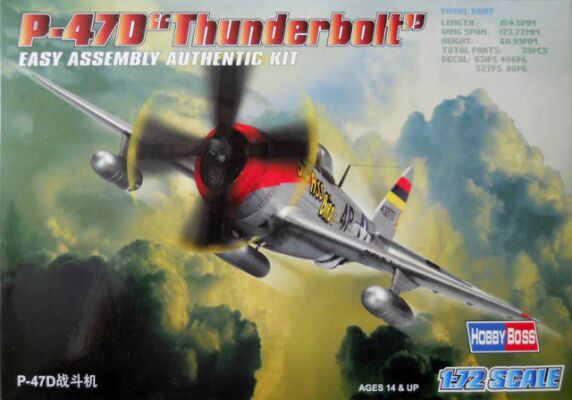 Збірна модель американського винищувача P-47D Thunderbolt детальное изображение Самолеты 1/72 Самолеты