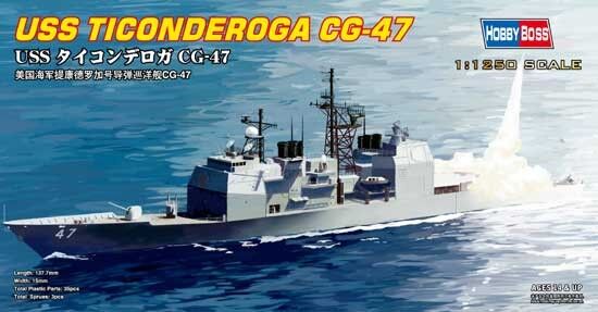 Сборная модель корабля USS TICONDEROGA CG-47 детальное изображение Флот 1/1250 Флот