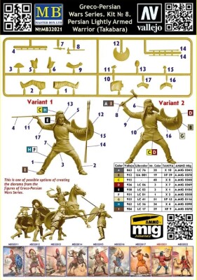 Збірна модель 1/32 Фігура Перський легкоозброєний воїн (Такабара) (серія «Греко-перські війни». Комплект №8) MasterBox 32021 детальное изображение Фигуры 1/32 Фигуры