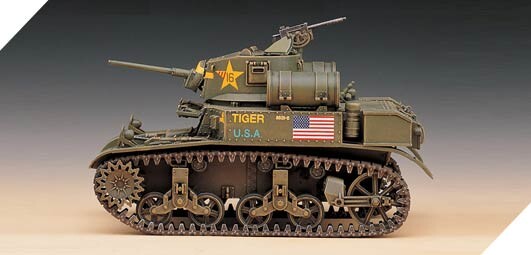 Scale Model 1/35 US M3A1 Stuart Light Tank Academy 13269 детальное изображение Бронетехника 1/35 Бронетехника