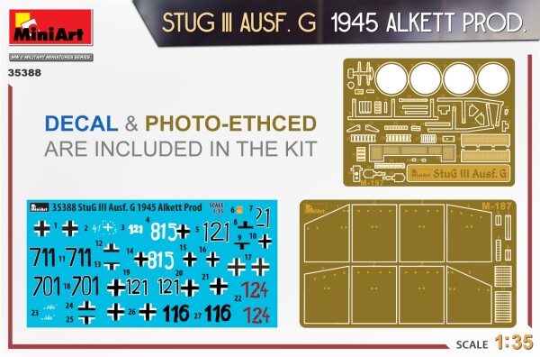 Збірна модель 1/35 Німецька САУ Штуг ІІІ Ausf. G 1945 Alkett Prod. Miniart 35388 детальное изображение Бронетехника 1/35 Бронетехника