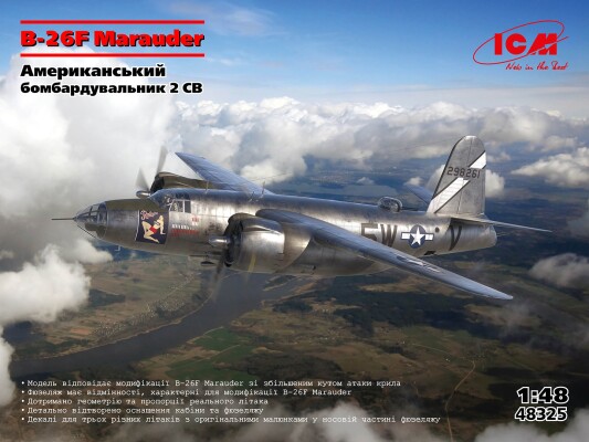Збірна модель 1/48 Американський бомбардувальник B-26F Marauder ICM 48325 детальное изображение Самолеты 1/48 Самолеты