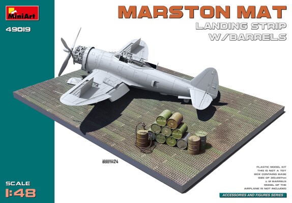 Збірна модель 1/48 Злітно-посадкова смуга Marston Mat з бочками MiniArt 49019 детальное изображение Аксессуары Диорамы