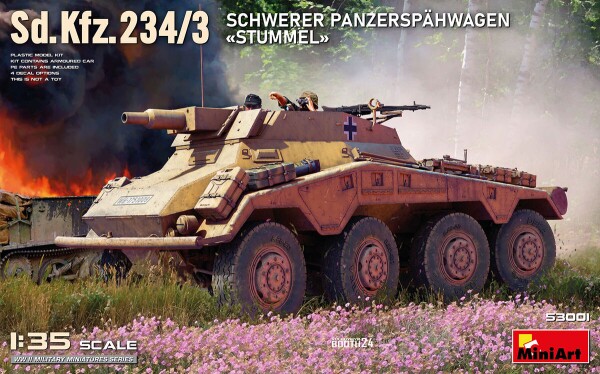 Збірна модель 1/35 Броньована розвідувальна машина Sd.Kfz.234/3 &quot;Stummell&quot; MiniArt 53001 детальное изображение Автомобили 1/35 Автомобили