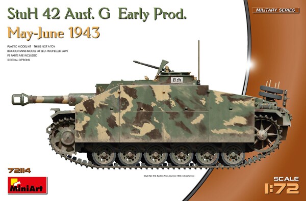 Збірна модель 1/72 САУ StuH 42 Ausf. G Раннє виробництво, травень-червень 1943 р. MiniArt 72114 детальное изображение Бронетехника 1/72 Бронетехника