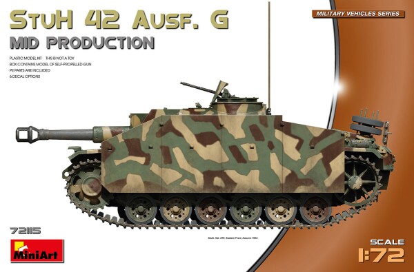 Сборная модель 1/72 САУ StuH 42 Ausf. G Середина производства МиниАрт 72115 детальное изображение Бронетехника 1/72 Бронетехника