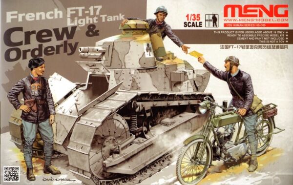  Збірна модель 1/35 Екіпаж танка  FT-17 - French FT-17 Light Tank - Crew &amp; Orderly  Менг HS-005 детальное изображение Фигуры 1/35 Фигуры