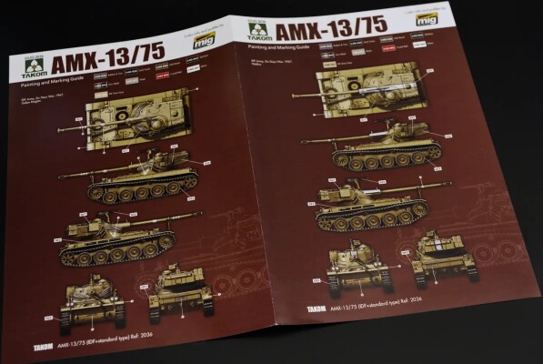 Scale model 1/35 French light tank AMX-13/75 (2 in 1) Takom 2036 детальное изображение Бронетехника 1/35 Бронетехника