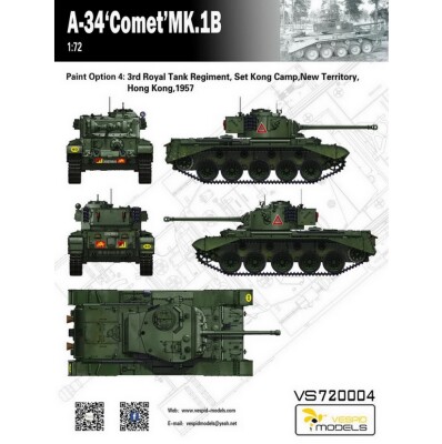 Збірна модель 1/72 Британський середній танк A34 Comet Mk.IB Vespid Models VS720004 детальное изображение Бронетехника 1/72 Бронетехника