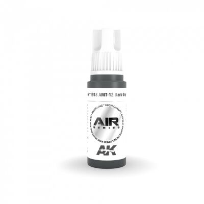 Акрилова фарба AMT-12 Dark Grey / Темно-сірий AIR АК-interactive AK11918 детальное изображение AIR Series AK 3rd Generation