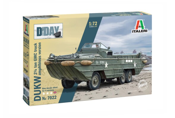 Збірна модель 1/72 Машина-амфібія DUKW 2 1/2 тонни вантажівка GMC плаваюча версія &quot;80-та річниця Дня Д&quot; Italeri 7022 детальное изображение Автомобили 1/72 Автомобили