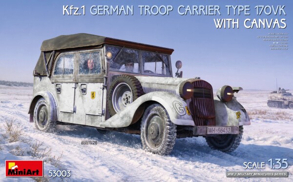 Сборная модель 1/35 Немецкий бронеавтомобиль Kfz.1 типа 170VK с тентом MiniArt 53003 детальное изображение Автомобили 1/35 Автомобили