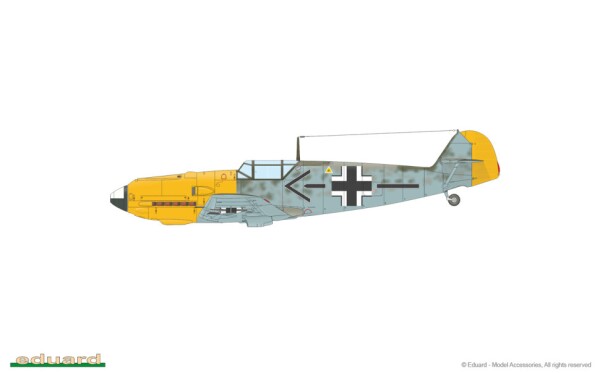 Збірна модель 1/72 Літак Messerschmitt Bf 109E-3 Eduard 7032 детальное изображение Самолеты 1/72 Самолеты