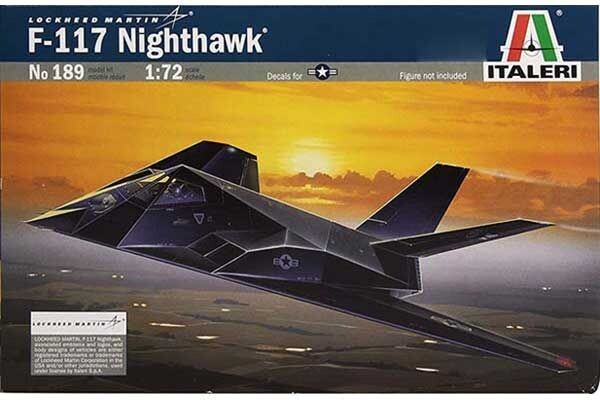 Збірна модель 1/72 літак F-117A Stealth NIGHTHAWK Italeri 0189 детальное изображение Самолеты 1/72 Самолеты