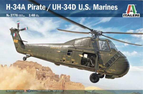 Збірна модель 1/48 Гелікоптер Sikorsky H-34A Pirate /UH-34D U.S. Marines Italeri 2776 детальное изображение Вертолеты 1/48 Вертолеты