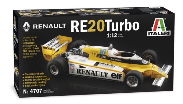 Сборная модель 1/12 Болид Формула-1 Renault RE20 Turbo Италери 4707 детальное изображение Автомобили 1/12 Автомобили