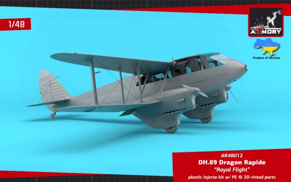 Сборная модель 1/48 Ближнемагистральный авиалайнер DH.89 Dragon Rapide «Королевский полет» Armory детальное изображение Самолеты 1/48 Самолеты