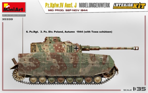 Збірна модель 1/35 Німецький танк Pz.Kpfw. IV Ausf. J вересень-листопад 1944 з інтер'єром MiniArt 35339 детальное изображение Бронетехника 1/35 Бронетехника