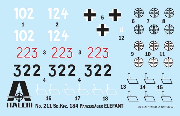 Сборная модель 1/35 САУ ELEFANT Sd. Kfz.184 Panzerjager Tiger (P) Italeri 0211 детальное изображение Бронетехника 1/35 Бронетехника