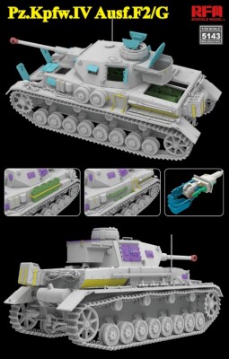 Збірна модель 1/35 Танк Pz.Kpfw.IV Ausf.F2/G з робочими гусеницями РФМ RM-5143 детальное изображение Бронетехника 1/35 Бронетехника