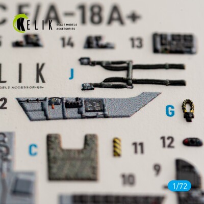 USMC F/A-18 A+ декаль інтер'єр для комплекту Academy 12411 1/72 KELIK K72279 детальное изображение 3D Декали Афтермаркет