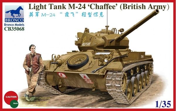 Scale model 1/35 M24 Chaffee Light Tank (British Army) Bronco 35068 детальное изображение Бронетехника 1/35 Бронетехника