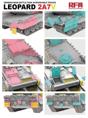 Збірна модель 1/35 Танк Leopard 2A7V RFM RM-5109 детальное изображение Бронетехника 1/35 Бронетехника