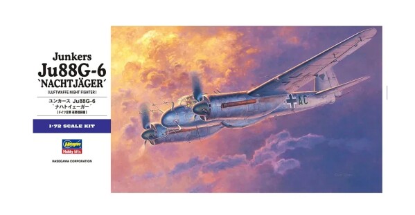 Збірна модель 1/72 Німецький бомбардувальник Junkers Ju 88 G-6 &quot;Nachtjäger&quot; Hasegawa 01562 детальное изображение Самолеты 1/72 Самолеты