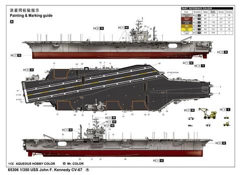 Збірна модель 1/350 корабль John F. Kennedy CV-67 ILOVEKIT 65306 детальное изображение Флот 1/350 Флот