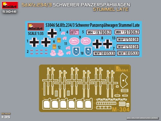 Збірна модель 1/35 Важка розвідувальна броньована машина Sd.Kfz.234/3 Stummell (пізній випуск) Miniart 53046 детальное изображение Автомобили 1/35 Автомобили
