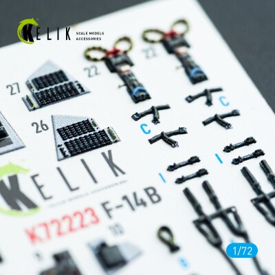 Grumman F-14 B Tomcat 3D декаль інтер'єр для комплекту Academy 1/72 KELIK K72223 детальное изображение 3D Декали Афтермаркет