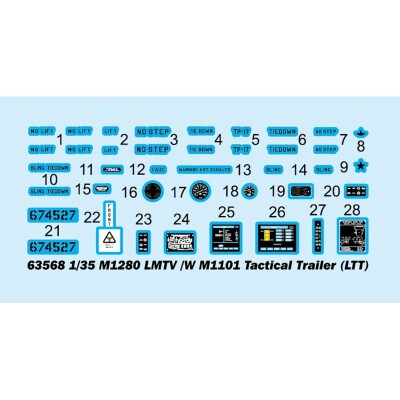 Сборная модель 1/35 Автомобиль M1280 LMTV с тактическим прицепом M1101 (LTT) IloveKit 63568 детальное изображение Автомобили 1/35 Автомобили