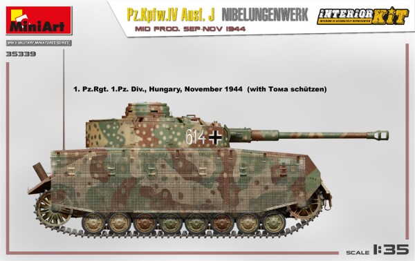 Збірна модель 1/35 Німецький танк Pz.Kpfw. IV Ausf. J вересень-листопад 1944 з інтер'єром MiniArt 35339 детальное изображение Бронетехника 1/35 Бронетехника