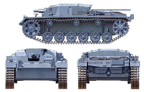 Scale plastic model 1/48 German Self-propelled gun Sturmgeschütz III Ausf. B Tamiya 32507 детальное изображение Бронетехника 1/48 Бронетехника