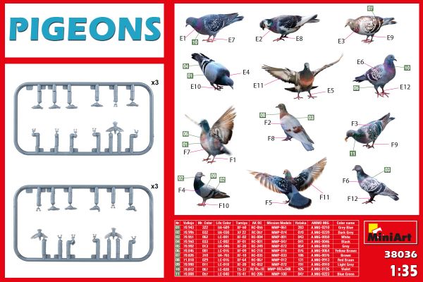 PIGEONS (Голуби) детальное изображение Фигуры 1/35 Фигуры
