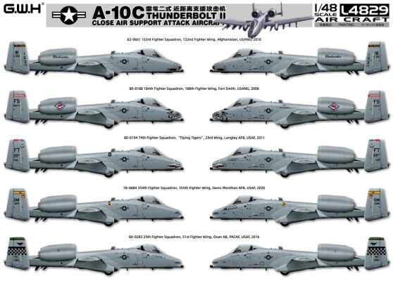 Збірна модель 1/48 Літак A-10C Thunderbolt II Great Wall Hobby L4829 детальное изображение Самолеты 1/48 Самолеты