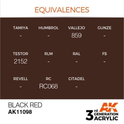 Акриловая краска BLACK RED – STANDARD / ЧЕРНО-КРАСНЫЙ АК-интерактив AK11098 детальное изображение General Color AK 3rd Generation